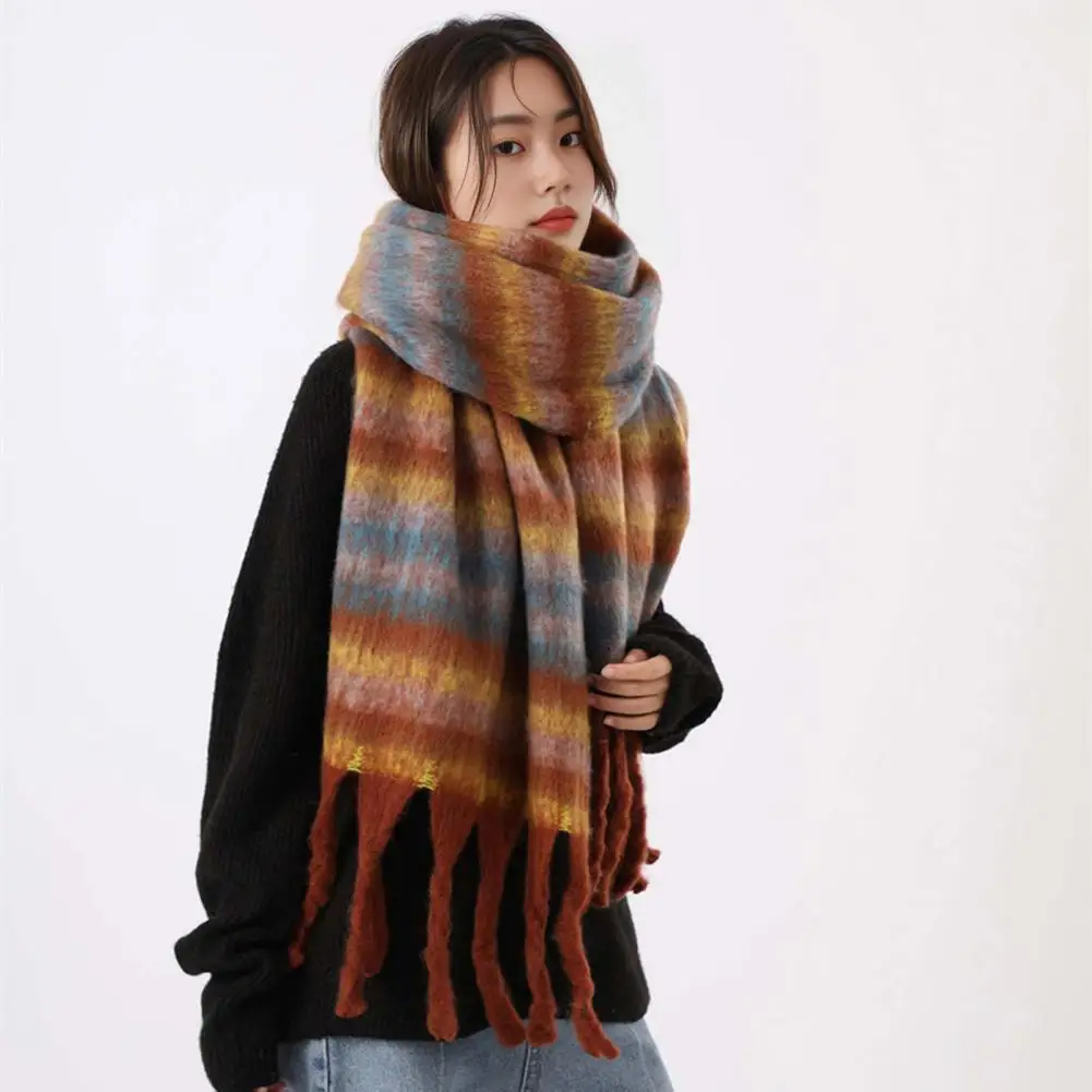 

Style Scarf Oversized Plaid Scarf for Women Winter Shawl Wrap with Tassel Detail Stylish Style Warm Scarf for Ladies for Women