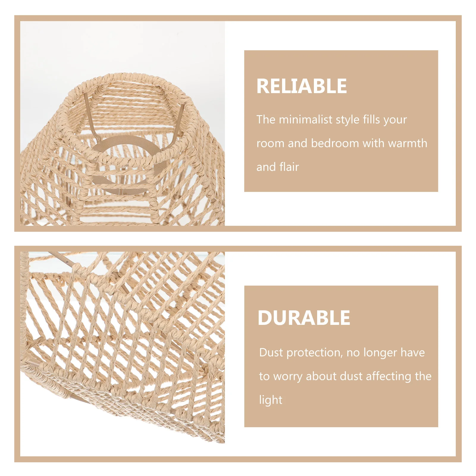 

Braided Lampshade Weaving Paper Iron Vintage Dustproof Light Cover For Ceiling Lamp Chandelier Bedroom Indoor Lighting