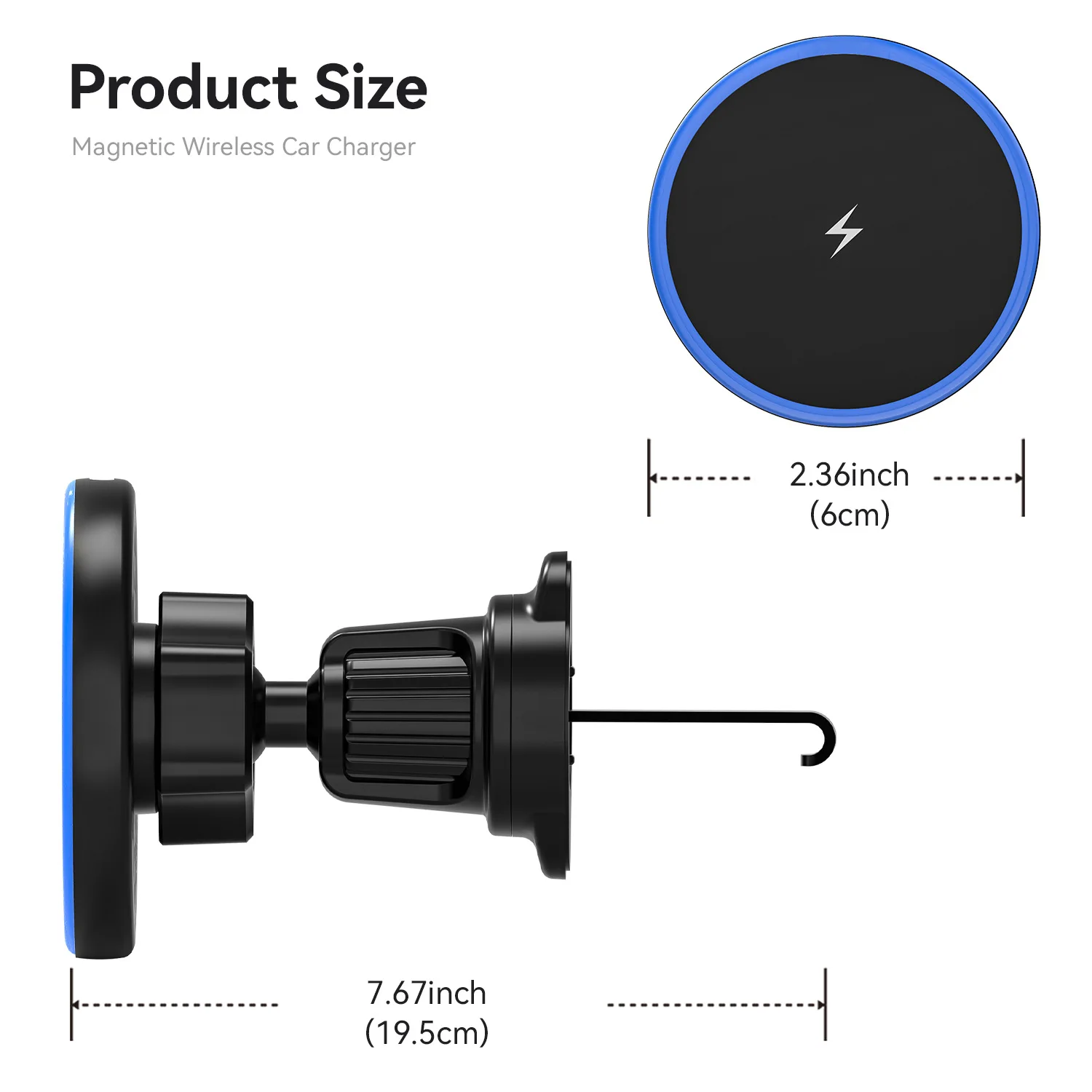 15W car magnetic wireless charger car navigation mobile phone holder view 4