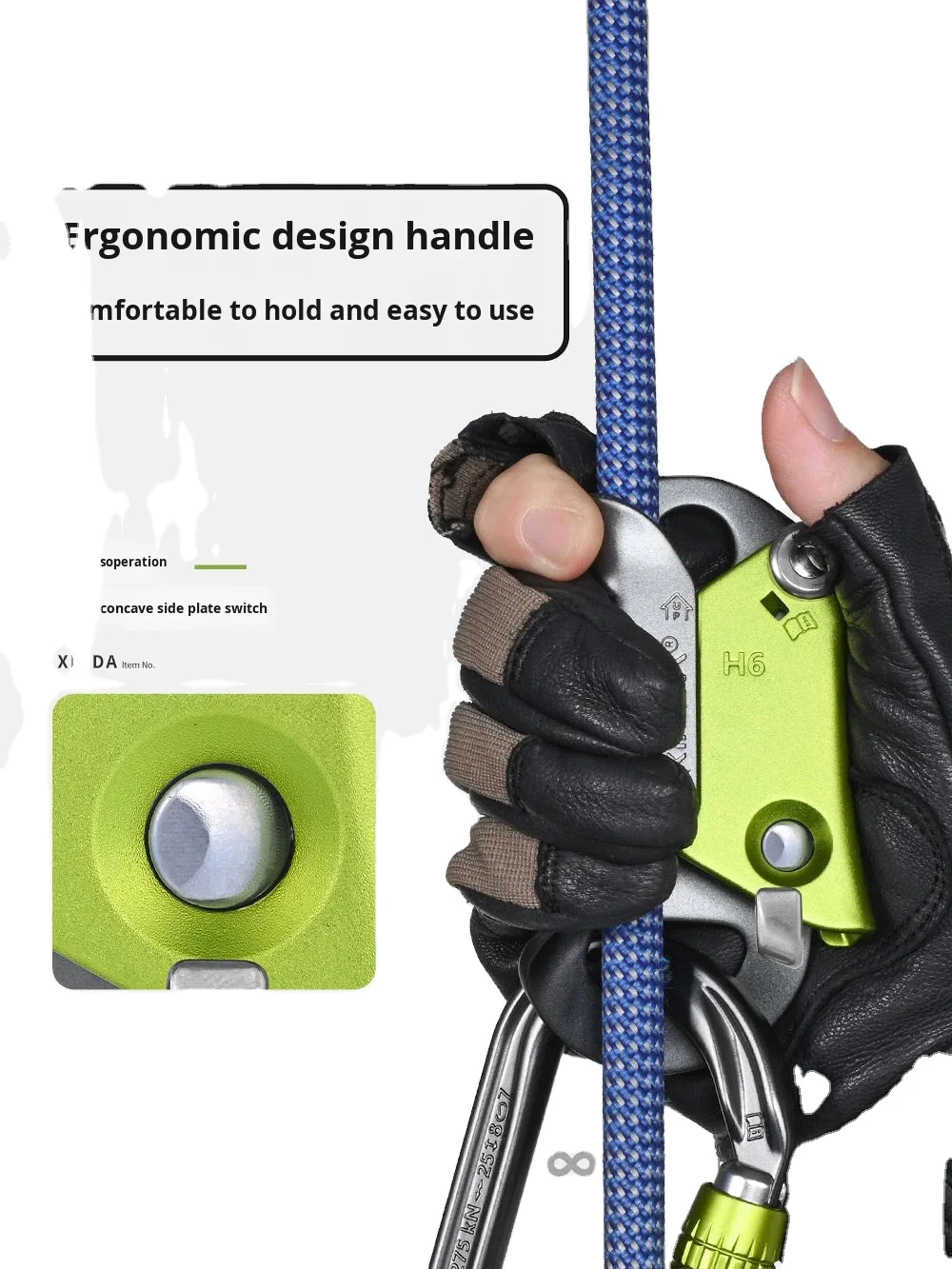 Xinda Third Generation H Series Handleless Hand Ascender High-altitude Work Climbing Equipment H6 Rope Climber