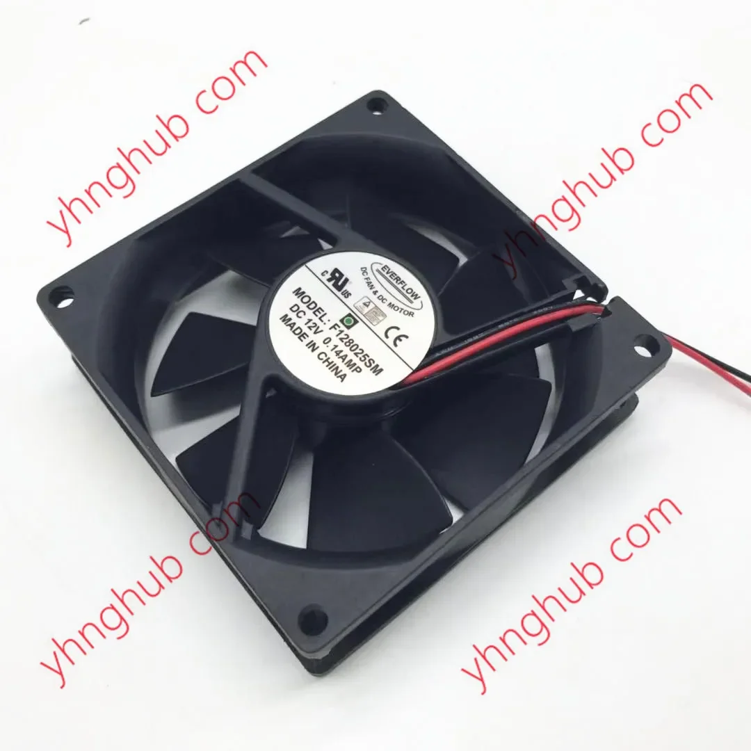

Everflow F128025SM DC 12V 0.14A 80x80x25mm 2-Wire Server Cooling Fan