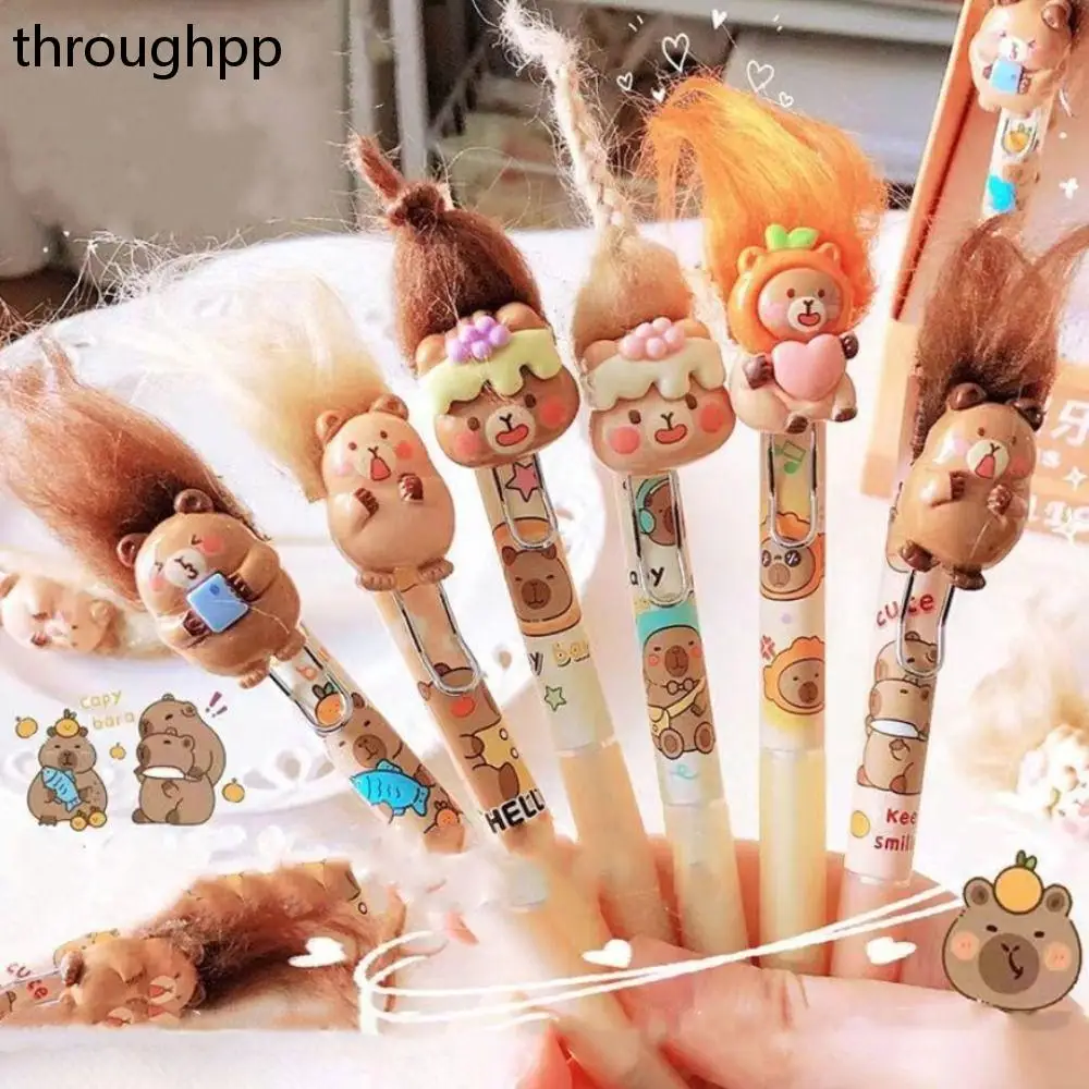 

Creative Cartoon Capybara Gel Pen DIY Hair Style Writing Pen School Office Supplies