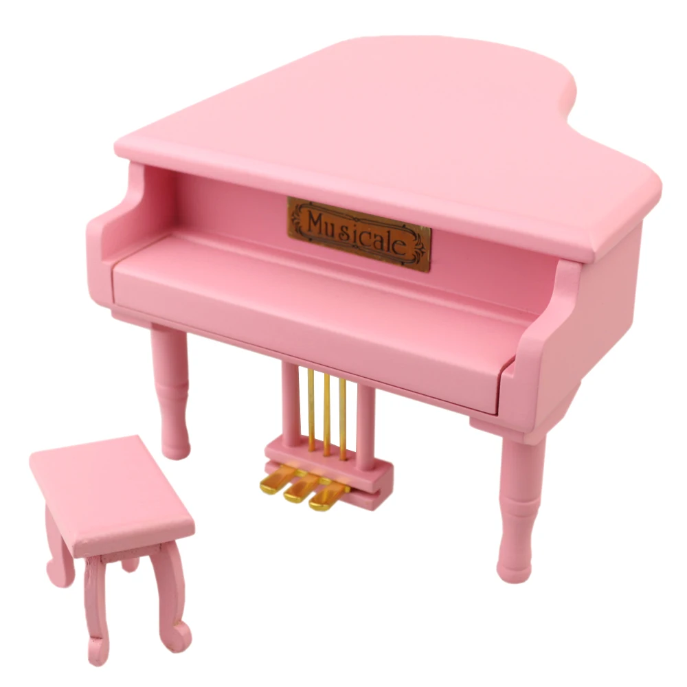 

SOFTALK pink solid wood piano design, gold-plated pedal music box, Christmas birthday, Valentine's Day gift