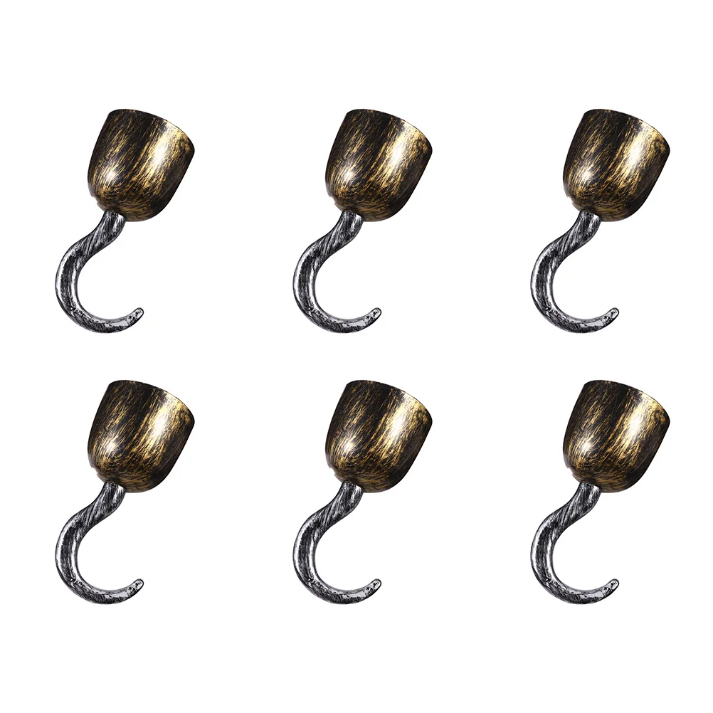 6 Pcs Pirate Hook Toy Simulate Halloween Toys Party Props Decorative Hooks Make up