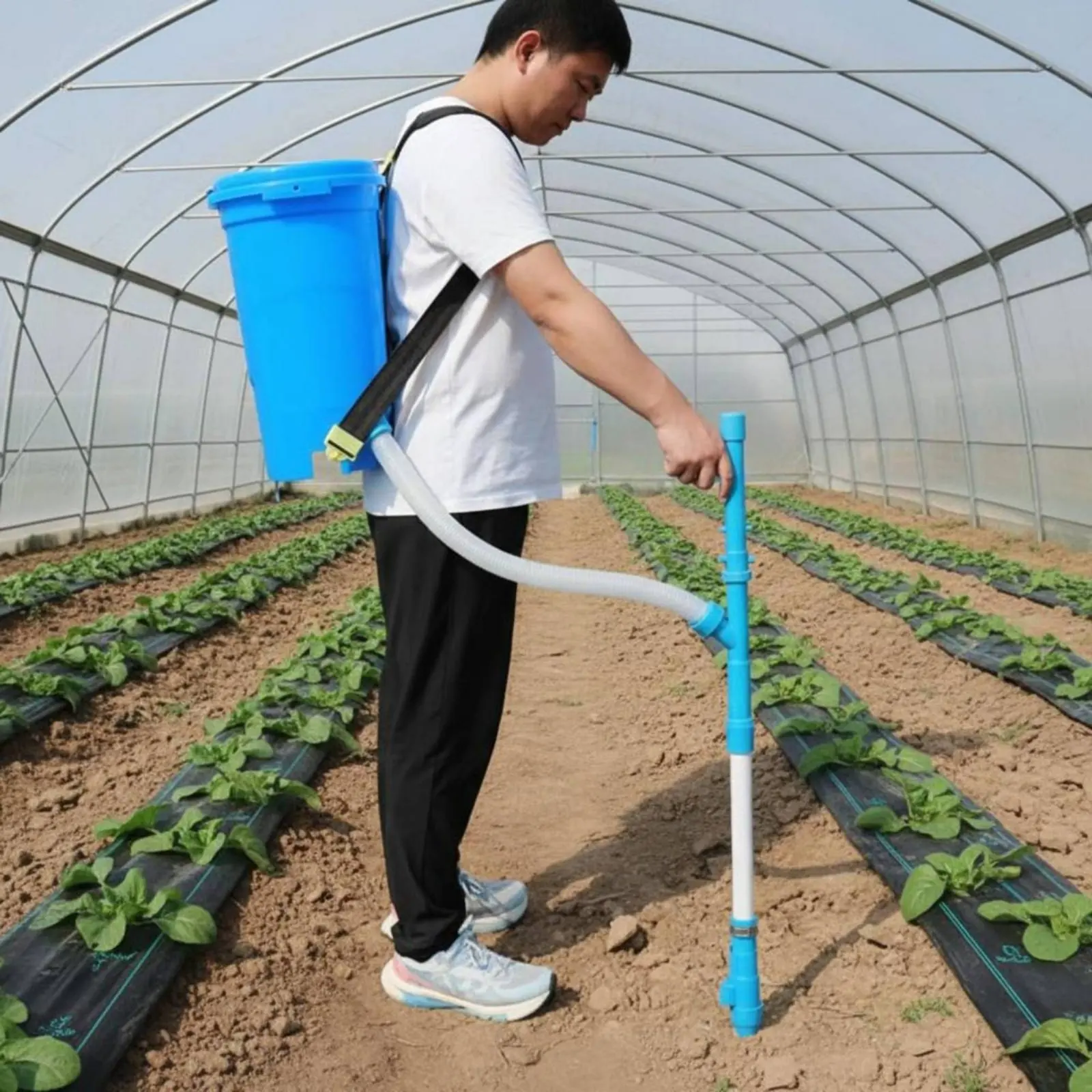 

Рюкзак-аппликатор для удобрений с большой емкостью, двухтрубный, ручной дозатор гранул, эргономичный дизайн