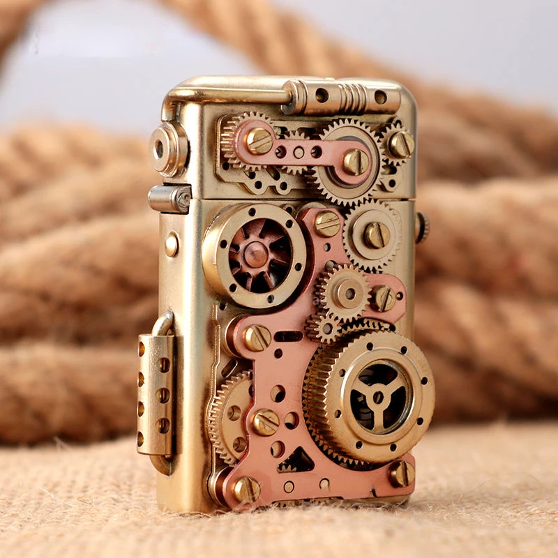 

Zorro Steampunk Lighter Gear Linkage Mechanical Creative Pure Copper Torrance Kerosene Lighter Personality Men's Gift