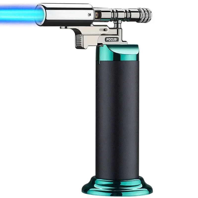 High Temperature Blue Flame Jet Gas Lighter Outdoor Cigar BBQ Cooking Butane Refillable Metal Welding Gun