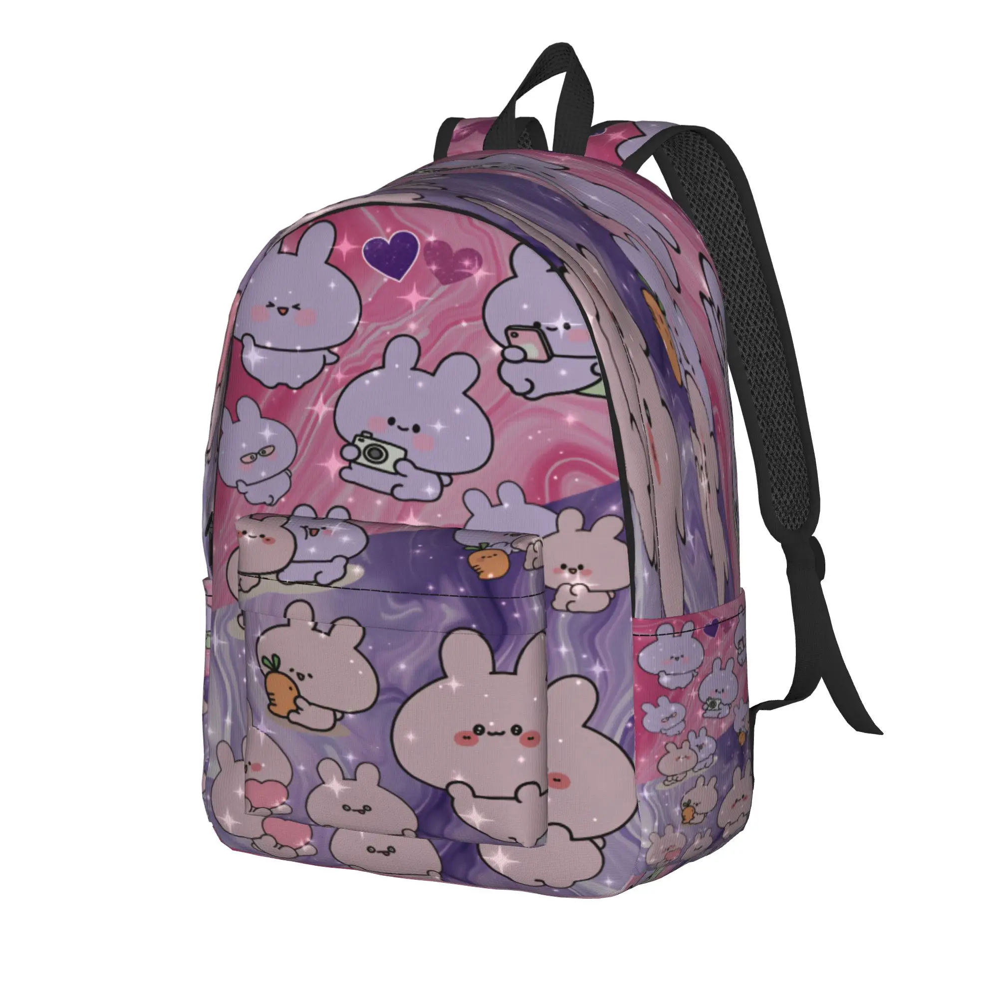 A-Asamimichans Backpack  Women Men Polyester University Backpacks Large Kawaii High School Bags Rucksack