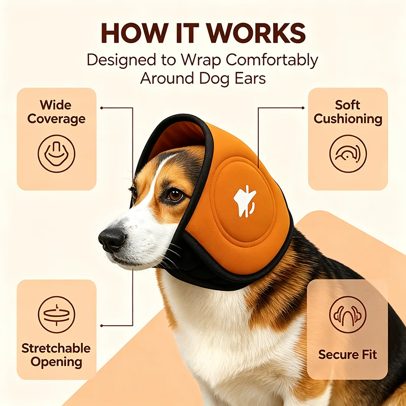 Geräuschunterdrückende Ohrenschützer für Hunde, verstellbare Kopfhörer zum Schutz der Ohren von Haustieren, ideal für Donnerwetter, Fellpflege, Baden und Reisen. – Detail 5