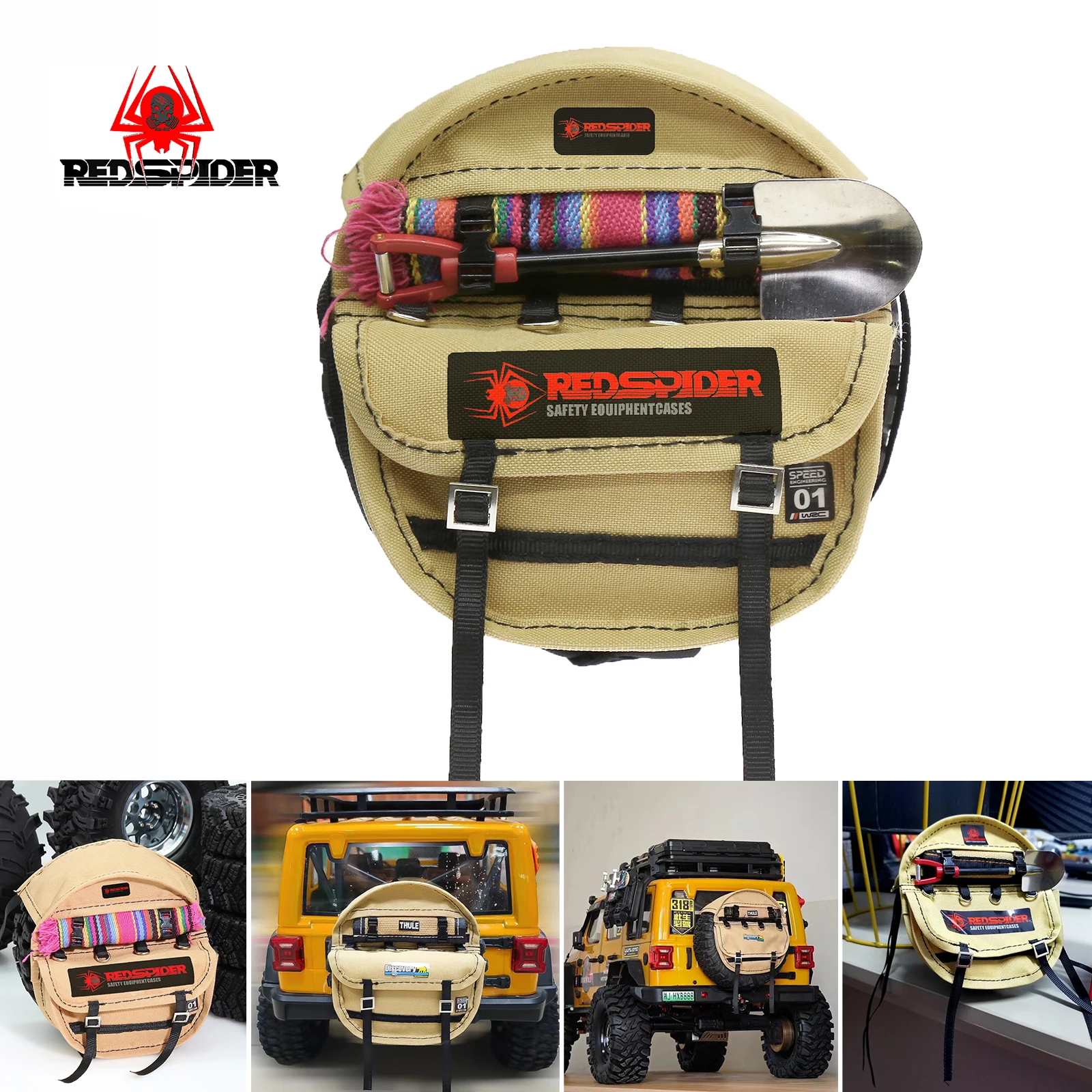 Simulation Spare Tire Covers Case Wheel Tires Storage Bags Decoration for 1/8 1/10 RC Crawler Car Axial SCX10 Traxxas TRX4 D90