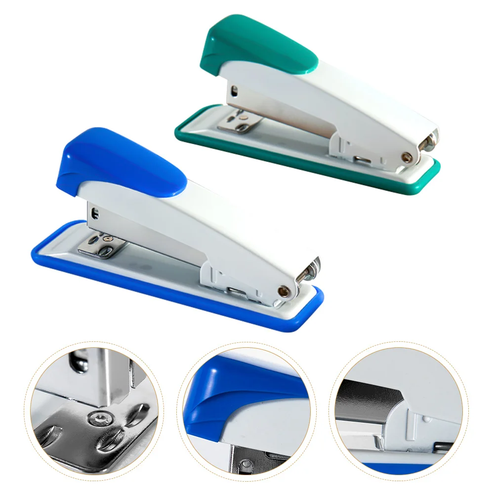 

2 Pcs Indoor Stapler Office Small Stainless Steel Paper School Book Stapling Tool