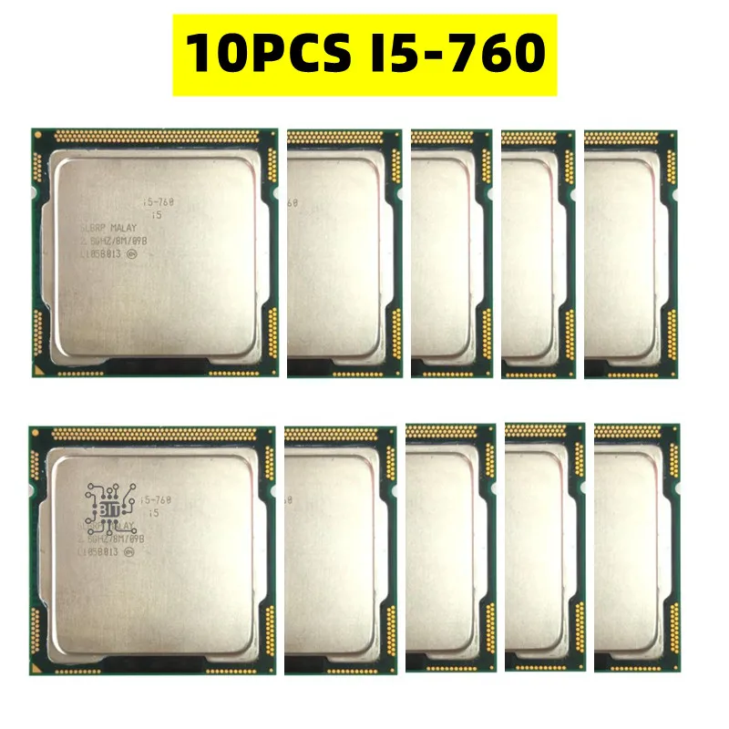 

10PCS I5-760 Core i5 760 Quad-Cores Quad-Thread CPU Processor LGA 1156 2.8GHz 8M 95W Processor