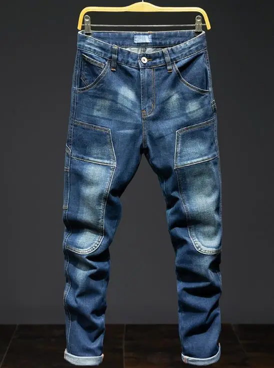 Washed Mid-rise Denim Pants For Men Loose And Straight Fit Casual And Oversized Men's Pants Men's Trousers