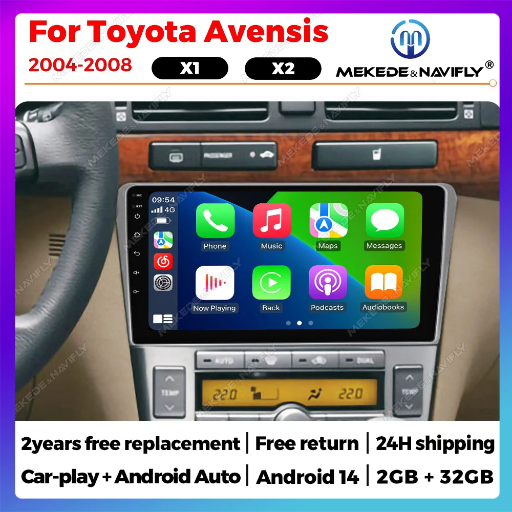 Android 14 Autoradio Für Toyota Avensis T25 2002-2008 Multimedia Video Player auto intelligente