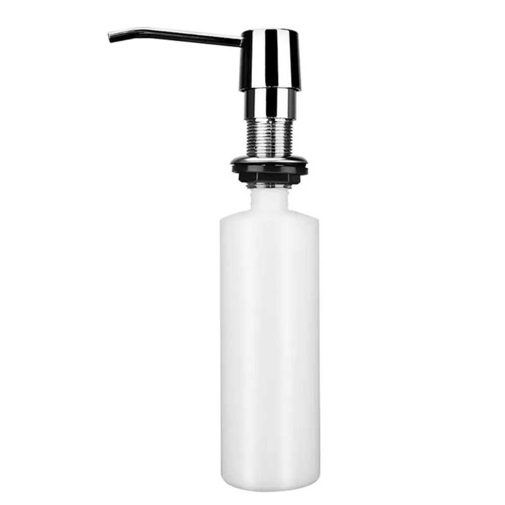 

Brushed Nickel Sink Soap Dispenser Hand Press Head 360° Free Rotation Liquid Soap Dispenser Built-in Design Acid-resistant