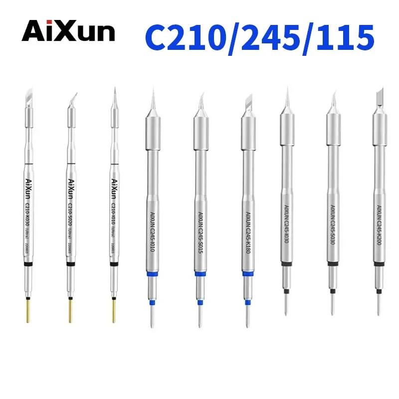 AiXun C210 C245 C115 Universal Soldering Tip T12 Station Handle for JBC T210 T245 T115 Dawn T26 T26D T3A T3B Soldering Tip Tool