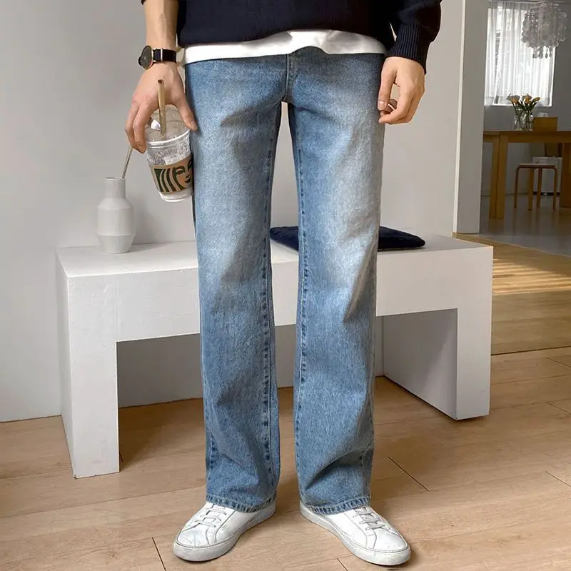 

2023 New Men's Stretch Ankle Length Jeans Fashion Casual Cotton Slim Fit Denim Pants Korean Trousers Male Brand Clothes H66