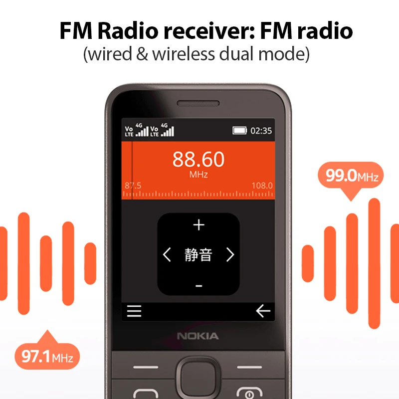 Новинка 2024, оригинальный мобильный телефон Nokia 235 с функцией 4G, двумя SIM-картами, камерой 2 МП, аккумулятором 1450 мАч, Bluetooth 5,0, FM-радио