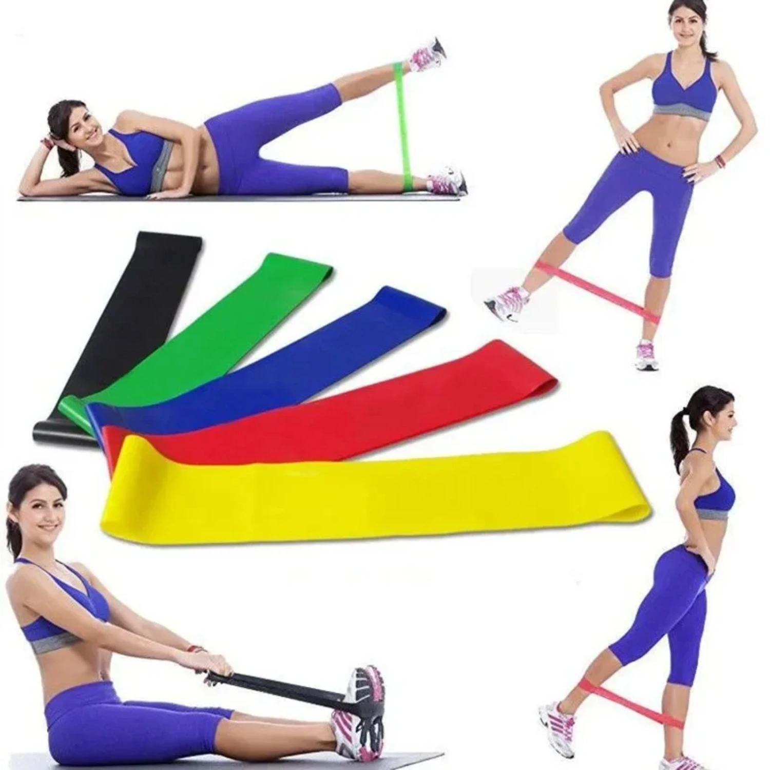 New 1Pcs Yoga Resistance Bands Fitness Rubber Band Elastic  Set  Circle Expander Bands Gym Fitness Booty Band  Workout