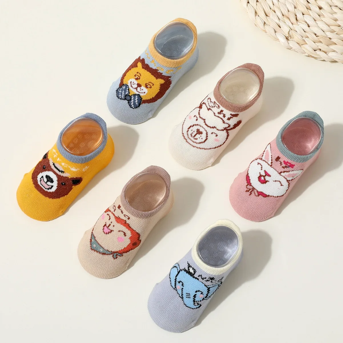 6Pairs/Lot Baby Non-Slip Socks Kids Boys Girls Cotton Cartoon Soft Sock Children Toddler Floor Socks For 0-5Years