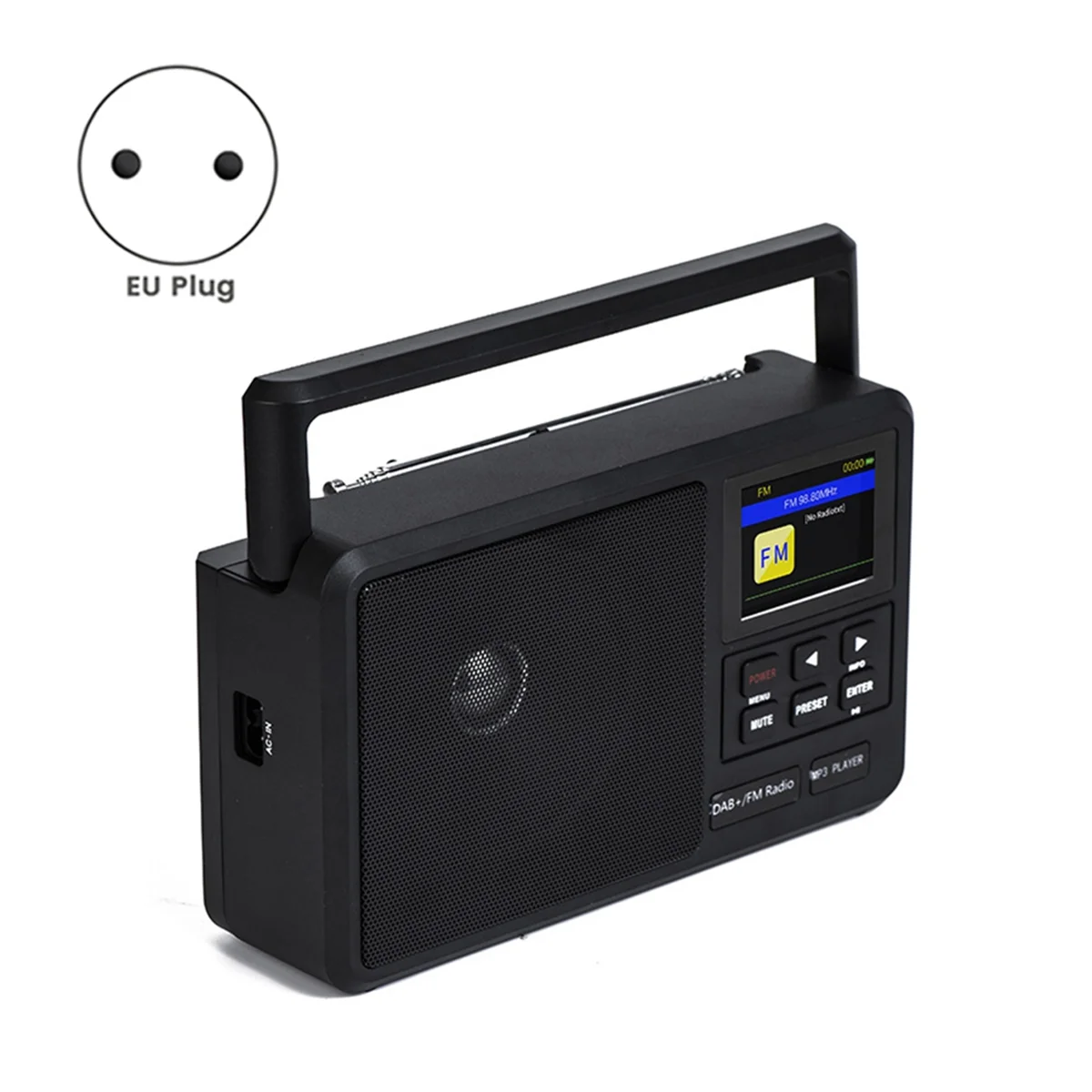 AA87Интернет Цифровое Радио Портативное FM-радио Двойные режимы питания Карманное ретро-радио EU PLUG