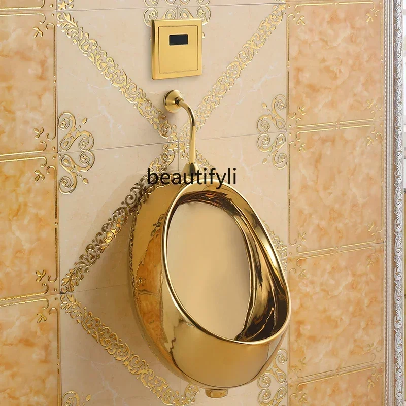 Hot sales European ceramic gold urinal wall-mounted integrated induction urinal bar urinal