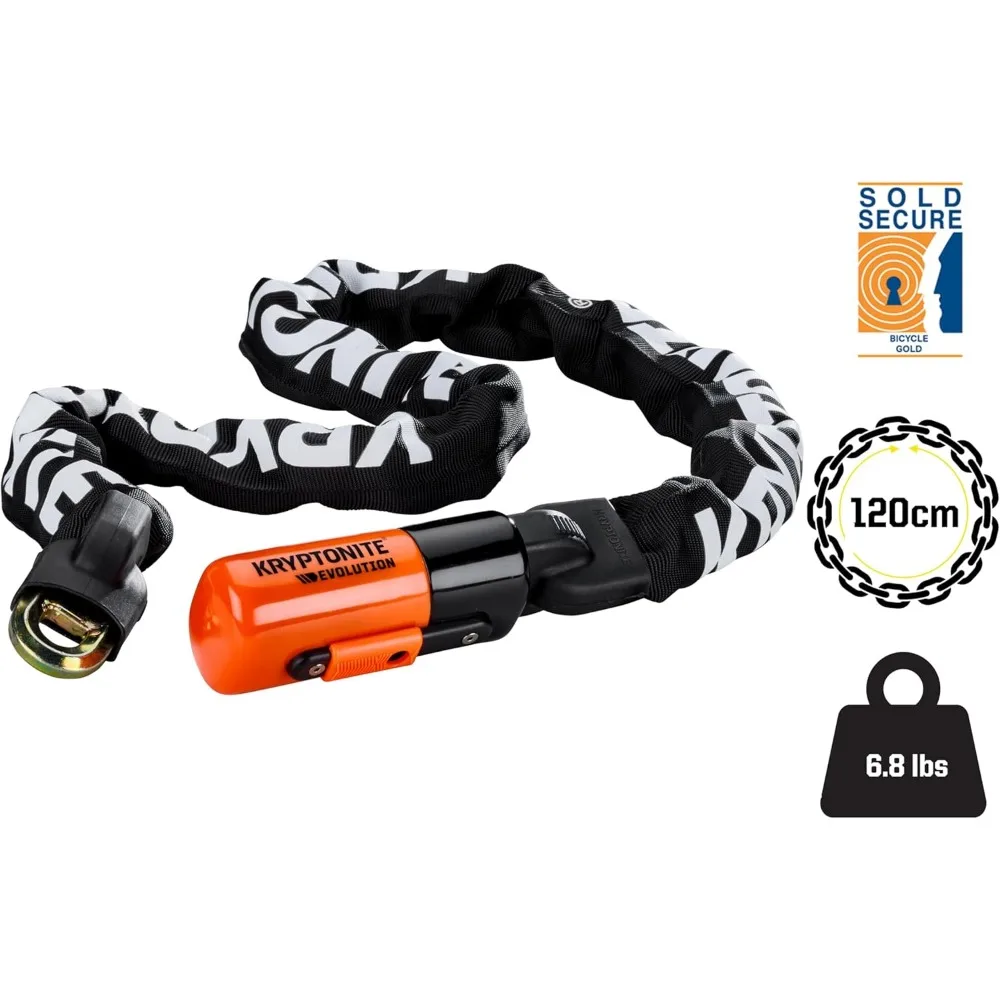 قفل سلسلة دراجات فولاذي بأمان محسن 4 أقدام 10 مم - حماية ذهبية قياسية ضد السرقة