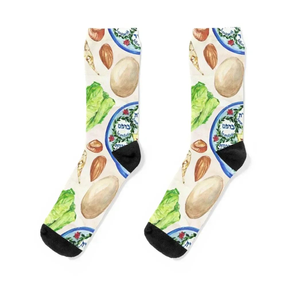 Passover Seder Plate Socks hip hop Running retro Luxury Woman Socks Men's