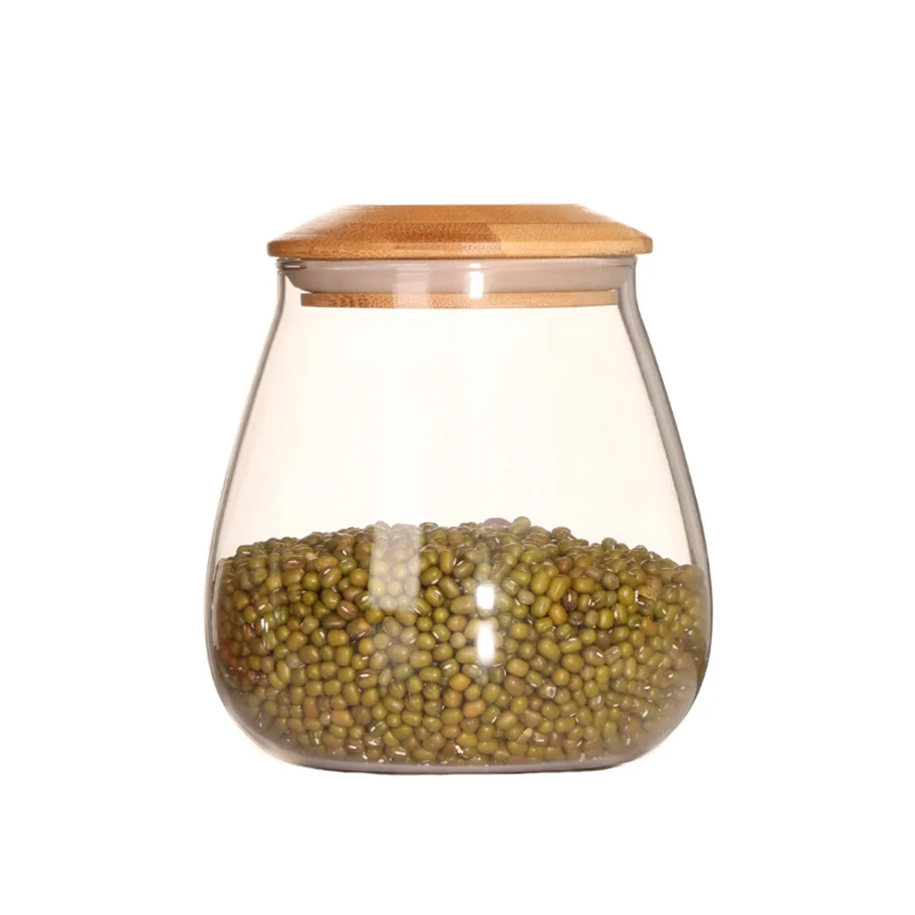 

Mushroom Shape Glass Storage Jar 400ml Airtight Sealed Food Container for Tea Coffee Grains Dry Food Glass Canister with