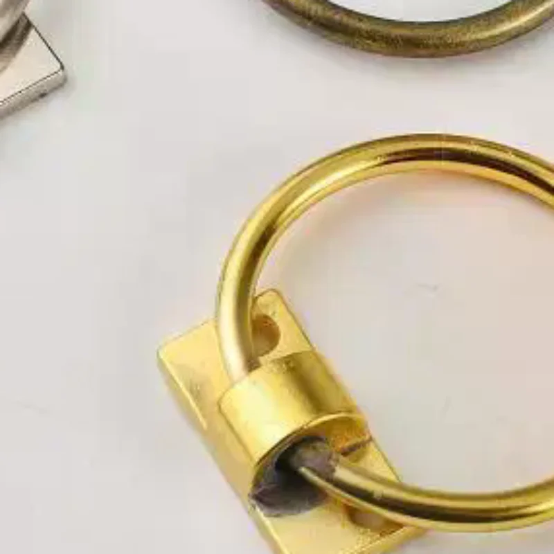 Iron Sheet Circle Iron Ring Home Improvement Drawer Wardrobe Door Cabinet Surface Installation Double Hole Small Handle