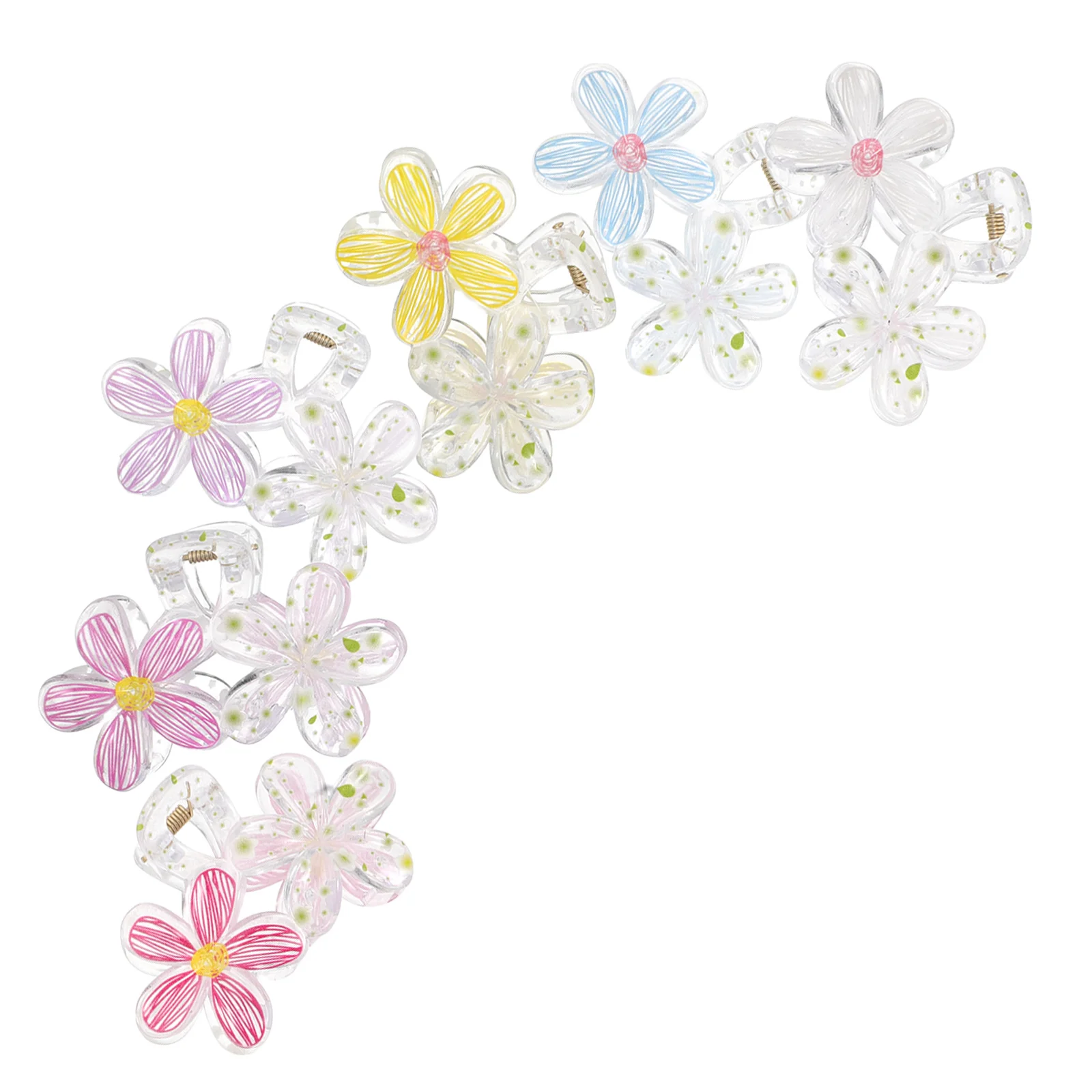 

6 pcs Flower Claw Creative For Women Girls Daily Wear Special Events Beach Decorative Accessories For Thick Medium Thin Floral