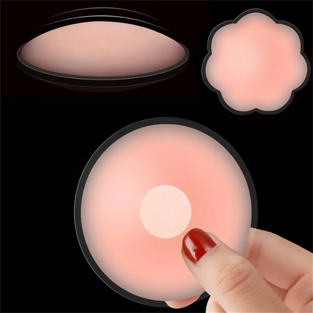 Reusable Women Breast Petals Lift Nipple Cover Invisible Petal Adhesive Strapless Backless Stick on Bra Silicone Breast Stickers