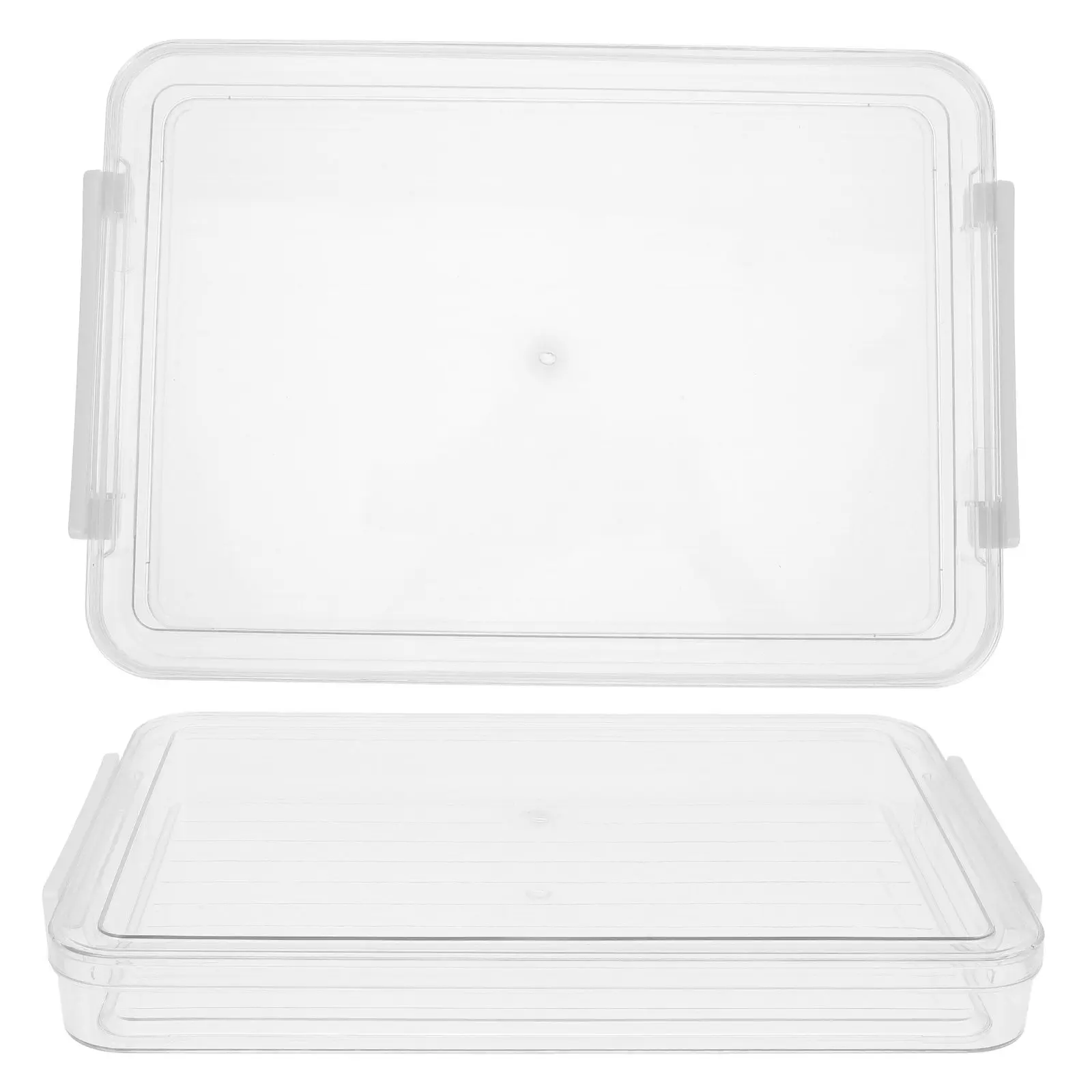 

2Pcs A4 Stackable Transparent Pet Plastic Document Organizer Box Large Capacity Dustproof Filing Storage Box for Office