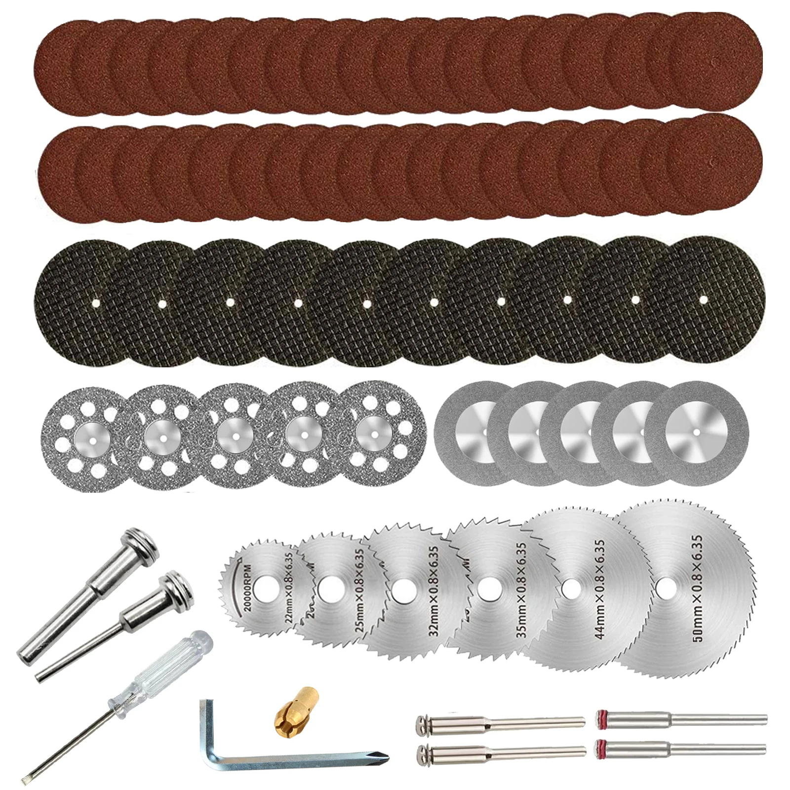 63/71pcs Mini Cutting Disc Kit HSS Circular Saw Blade  Diamond Fiberglass Resin Cut Off Wheel For Dremel Rotary Tool