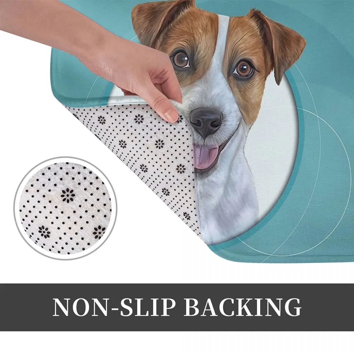 Dog Jack Russell Terrier Drawing, Illustration Funny Dog Non-slip Doormat Floor Mat Carpet Rug for Kitchen Entrance Footpad Mats
