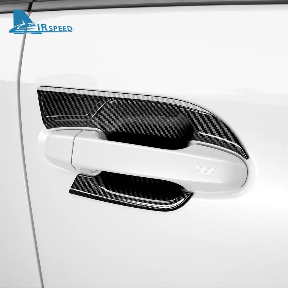 ABS Carbon Fiber Style Sticker For Subaru Crosstrek 2024 4PCS Car Outside Door Bowl Cup Cover Trim Interior Accessories