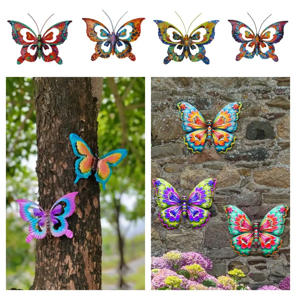 Creative Multicolor Butterfly Hanging Decoration Iron Supplies Metal Butterfly Ornament Craft Home Office Wall Art