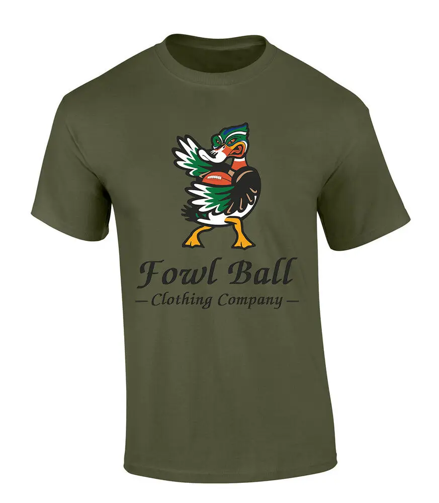 Fowl Ball Mens Football Duck Short Sleeve T-shirt-MIlitary Green-6xlUnisex T-shirts for Men Women Summer Tees Cotton Luxury bran