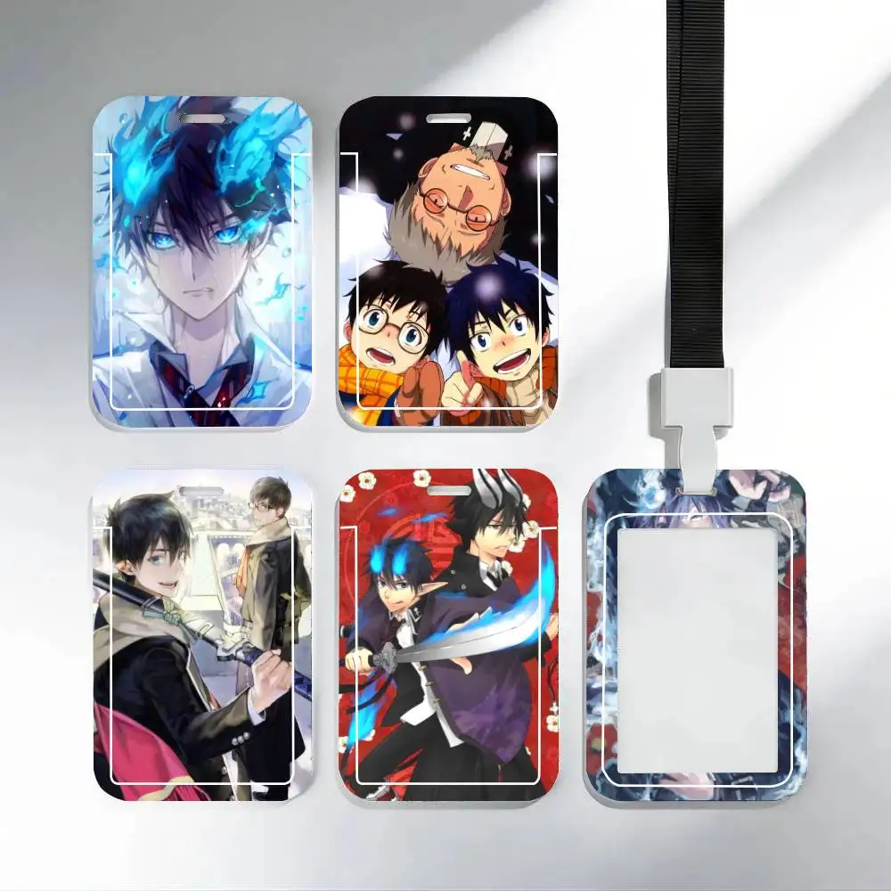 

Blue Exorcist Anime ID Card Holder Neck Strap Pendant Door Badge Holder Lanyards Keychain Work Credential