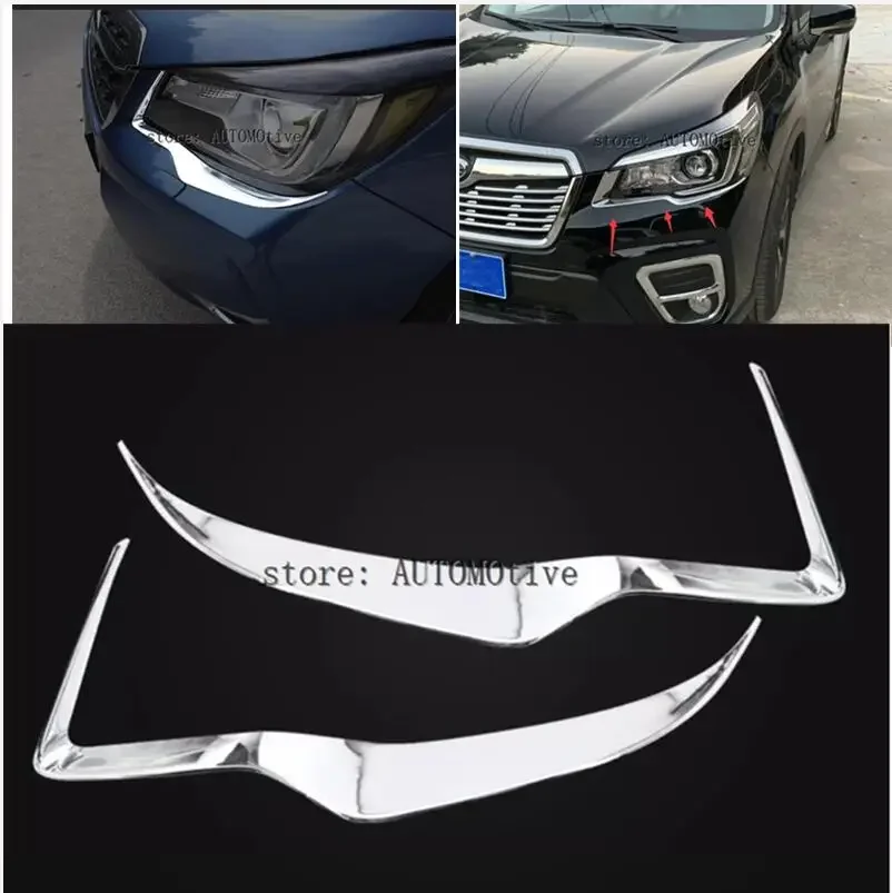 Headlight Eyebrow Trim 2013-2019  For subaru Forester   Car Front Head Lamp Light Cover Sticker Brow Headlamp Eyelid