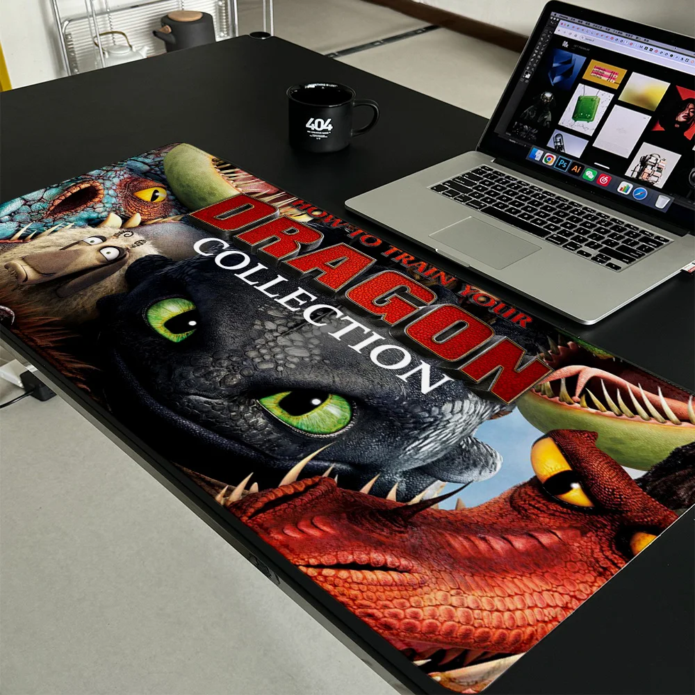 

H-How to Train Your Dragons Mouse pad Toothless Printing Desk Mats Computer Gamers Locking Edge Non-slip XXL 90x40cm PC Desk Mat