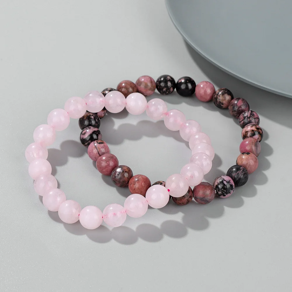 Handgemachte Paar Abstand Perlen Armband Naturstein Amethyste Achate Quarz Perlen Armbänder für Frauen Männer Yoga Schmuck Geschenk