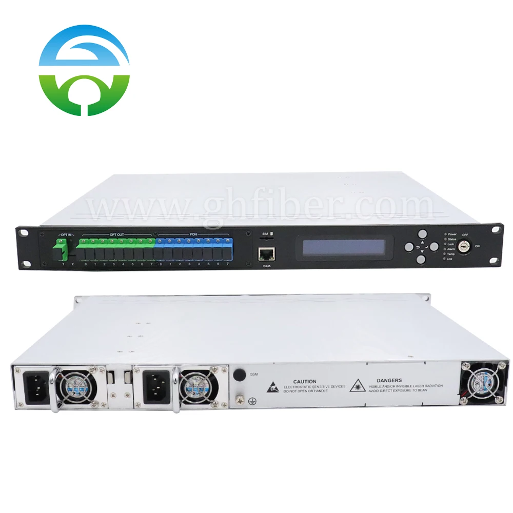 CATV Optical Amplifier with WDM SC/APC, Dual Power Supply, HY-21-AM8P22W, 1550nm, 8x22dBm