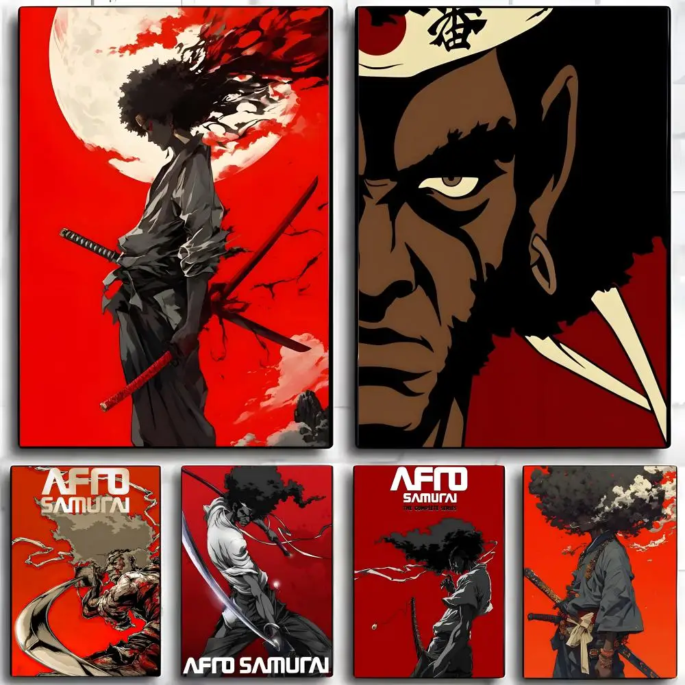 Anime A-Afro S-Samurai Poster Wall Art Print Art Suitable for Living Room Bedroom Bar Parlor Home Decor Gift