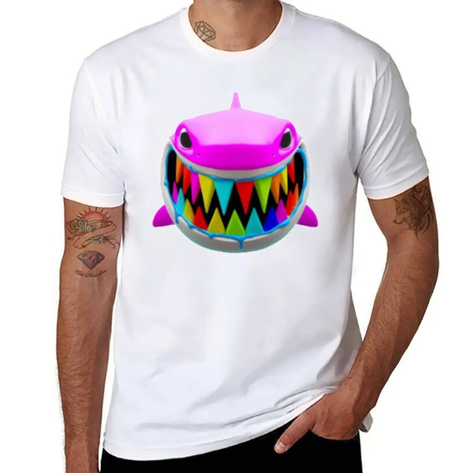 

Rainbow Troll Shark (Blue) T-Shirt t shirts for man cotton funny t shirt man casual T-Shirt