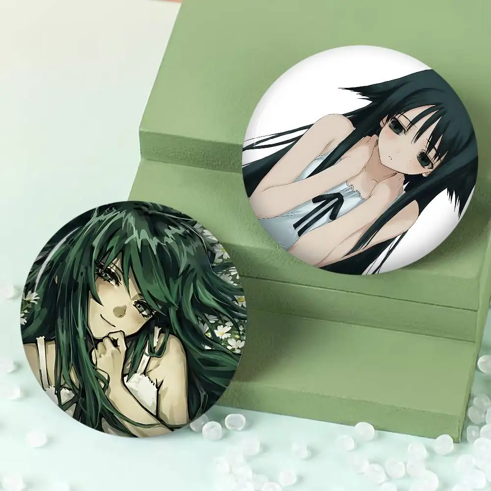 Saya No Uta The Song Of Saya  Round Button Pins Slogan Creative Brooches Backpack Clothes Decoration Fashion Cartoon Jewelry