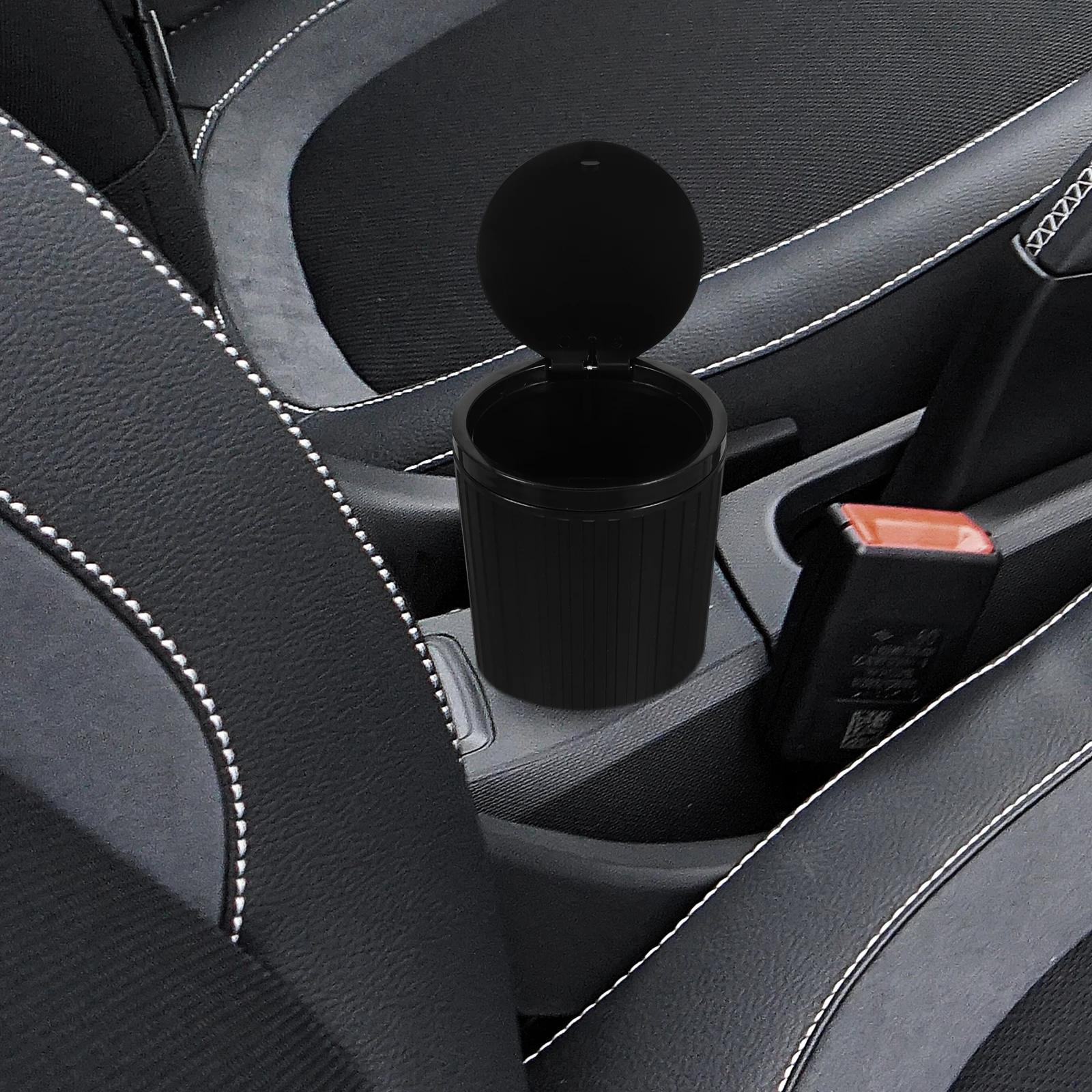 

Car Trash Can with Lid for Front Seat Small Size Garbage Bin Easy Clean Portable Car Accessories Storage Container Modern