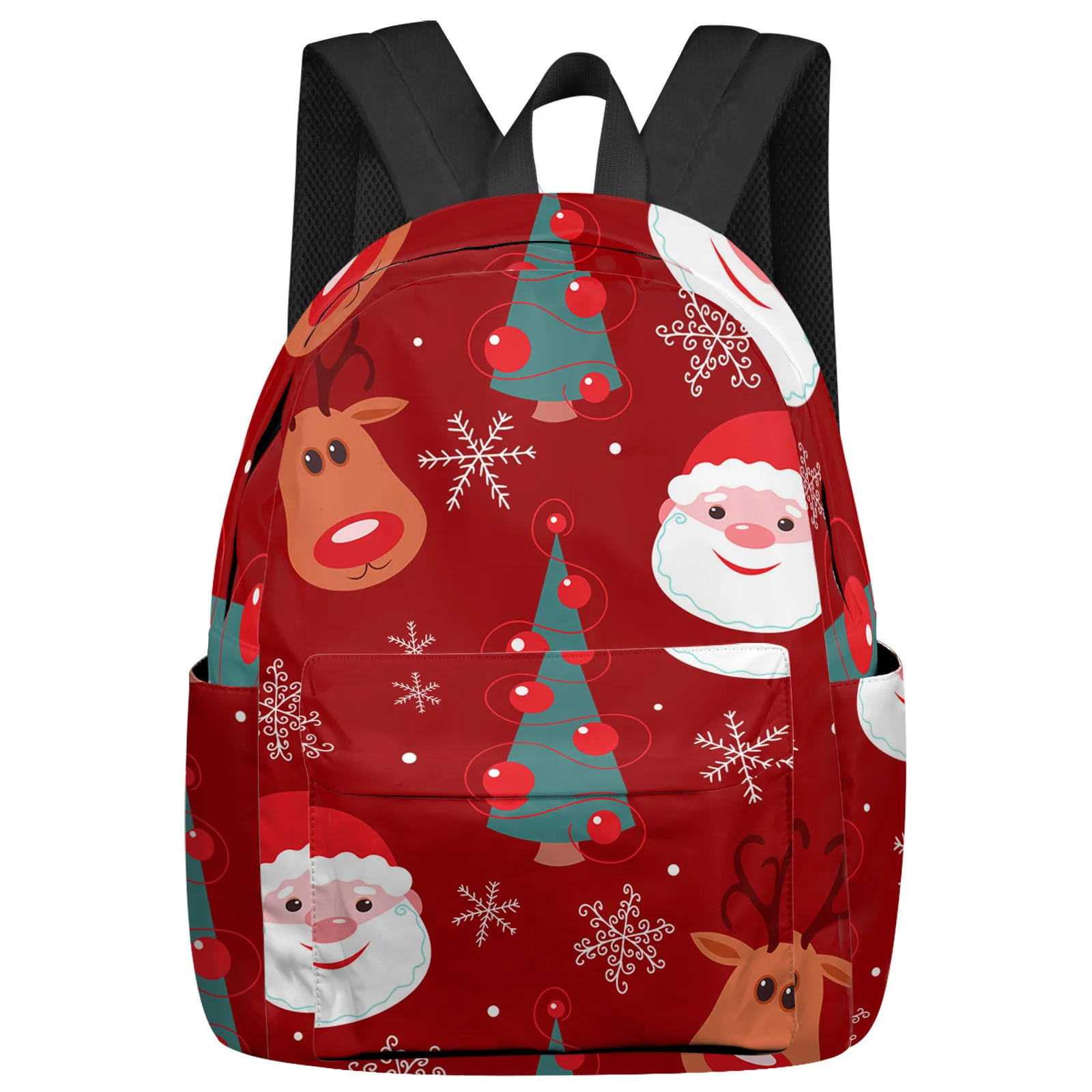 Christmas Reindeer Snowflake Hat Animal Tree Backpack School Bags Teenager Girls Bookbag Men Backbag Shoulder Bag Laptop Mochila