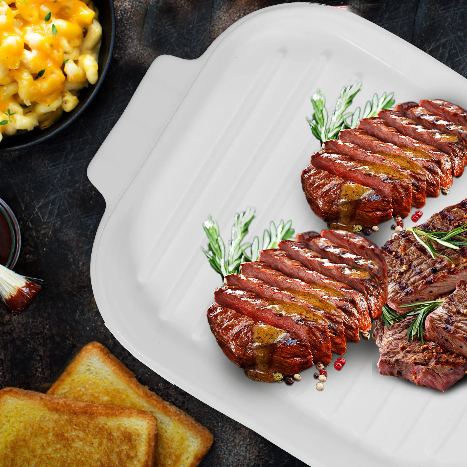 

Reusable Silicone Bacon Tray Microwave Oven Safe Baking Pan Non-Stick for Sandwiches Sausages Steaks Home Restaurant Use