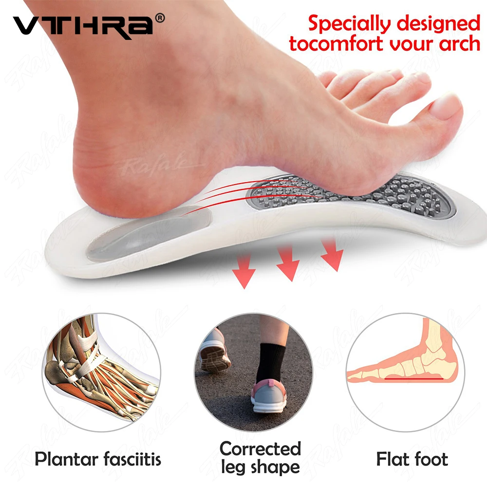 Orthotics Cubitus Varus Orthopedic Insoles Feet Pads Care Flatfoot Correction Arch Support New Orthopedic Cushion Massage Insert